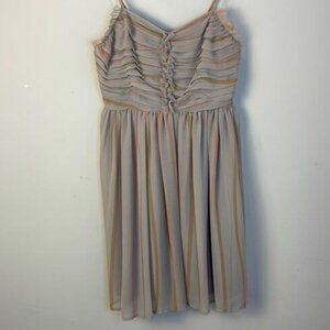 Macy's Dove Gray & Tan Ruched Bodice Sundress